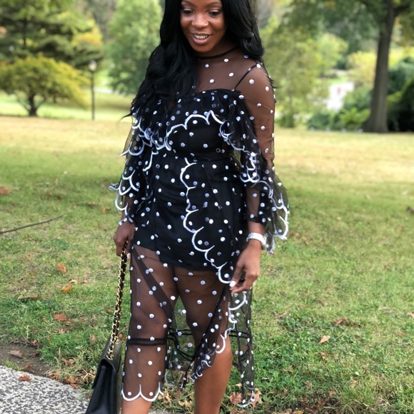 Black and white polkadot dress. Wore only once. - Picture 4 of 4